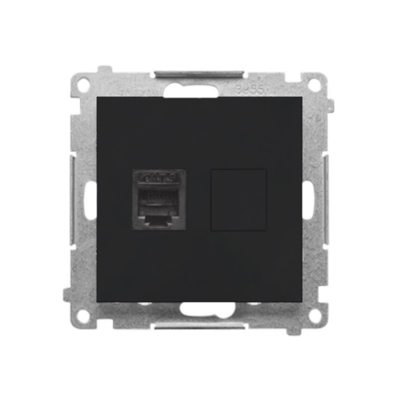 Simon 55 czarny - gniazdo telefoniczne RJ12 pojedyncze TF1.01/149