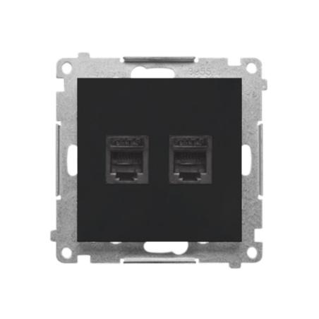 Simon 55 czarny - gniazdo telefoniczne RJ12 podwójne TF2.01/149