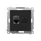 Simon 55 czarny - gniazdo komputerowe RJ45 podwójne T62.01/149