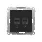Simon 55 czarny - gniazdo komputerowe RJ45 + telefoniczne RJ12 T5F.01/149