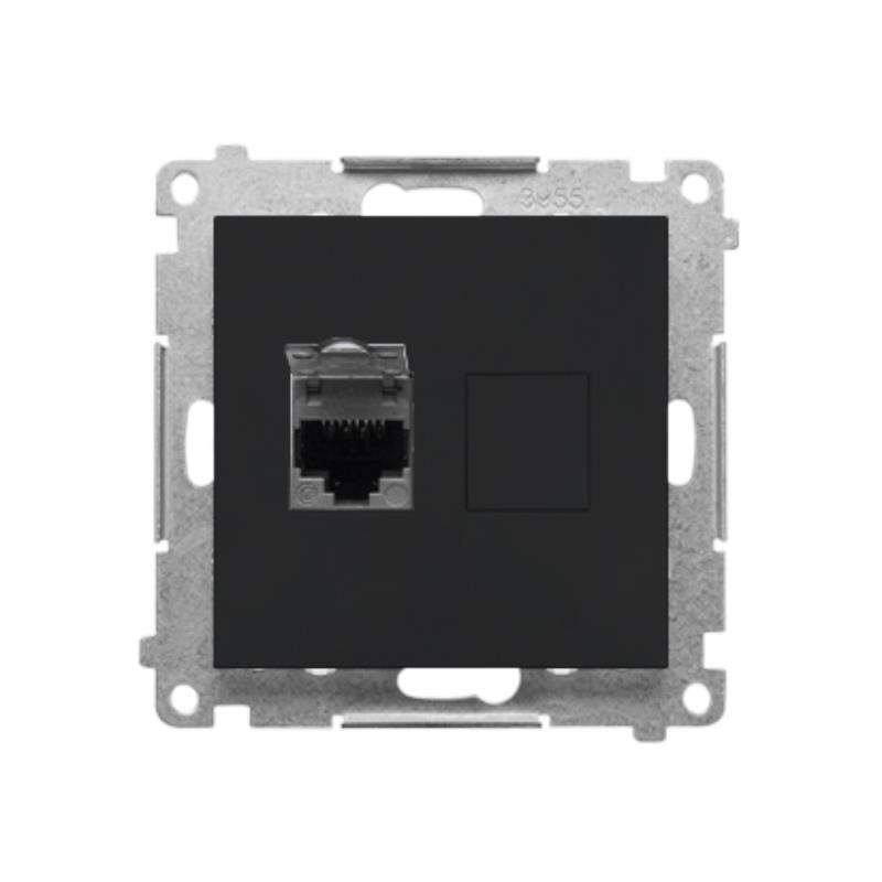 Simon 55 czarny - gniazdo komputerowe RJ45 pojedyncze ekranowane T61E.01/149