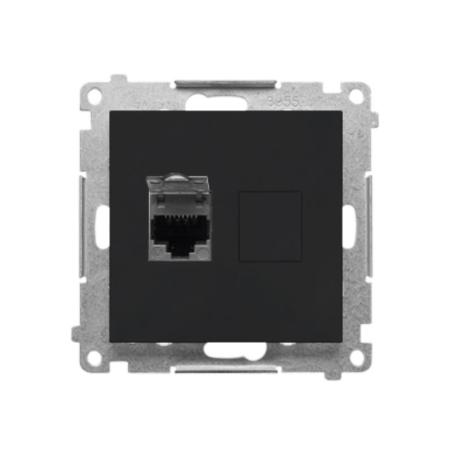 Simon 55 czarny - gniazdo komputerowe RJ45 pojedyncze ekranowane T61E.01/149