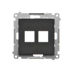 Simon 55 czarny - pokrywa gniazd teleinformatycznych podwójna TKP2.01/149