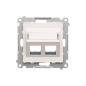 Simon 55 biały - pokrywa gniazd teleinformatycznych podwójna skośna TKP2S.01/111