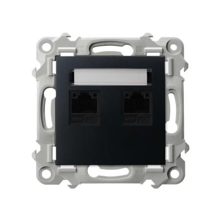 Ospel Szafir czarny - gniazdo komputerowe kat.5e Rj-45 GPK-2Z/K/m/33
