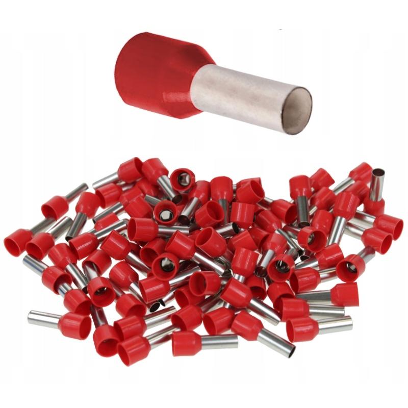Końcówka tulejkowa izolowana 1,0/10 czerwona (100 szt.)