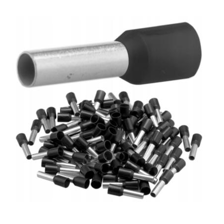 Końcówka tulejkowa izolowana 1,5/12 czarna (100 szt.)