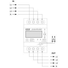 Licznik  energii elektrycznej, dwukierunkowy LE-03-FPV-RST reset