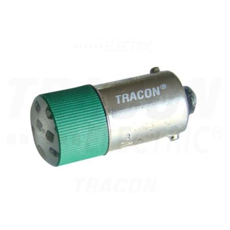 Żarówka sygnalizacyjna BA9s LED 230V AC/DC zielona Tracon
