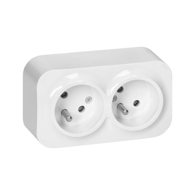 Gniazdo natynkowe podwójne ToDo 2x2P+Z IP20 białe