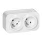 Gniazdo natynkowe podwójne ToDo 2x2P+Z IP20 białe