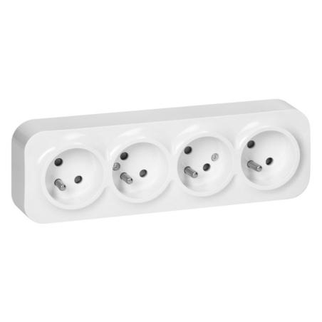 Gniazdo natynkowe poczwórne ToDo 2P+Z IP20 białe