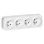 Gniazdo natynkowe poczwórne ToDo 2P+Z IP20 białe