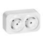 Gniazdo natynkowe podwójne Schuko ToDo 2x2P+Z IP20 białe