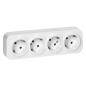 Gniazdo natynkowe poczwórne Schuko ToDo 2P+Z IP20 białe