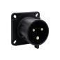 Wtyk przemysłowy tablicowy odbiornikowy 32A/3P 200V-250V /FE/ IP44 czarny F7.0156