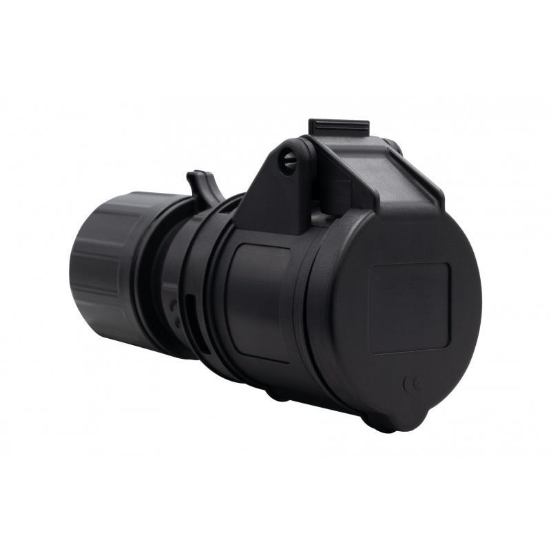 Gniazdo przemysłowe-przenośne 16A/3P 200V-250V /FE/ IP44 czarne F7.0147