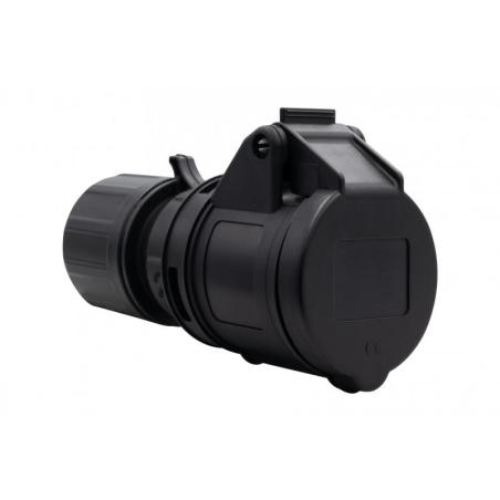 Gniazdo przemysłowe-przenośne 16A/3P 200V-250V /FE/ IP44 czarne F7.0147