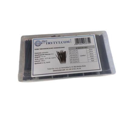 Zestaw rurek termokurczliwych, czarne (100 szt) RT-BOX100-10CZ Trytyt