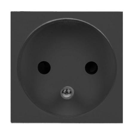 Gniazdo modułowe 45x45mm 1x2P+Z, typ E french, 16A 250V, czarne