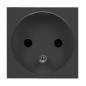 Gniazdo modułowe 45x45mm 1x2P+Z, typ E french, 16A 250V, czarne