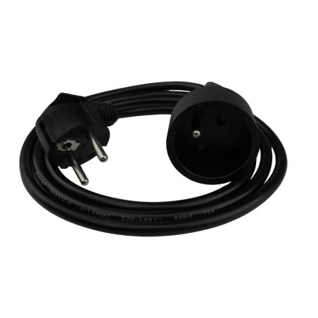Przedłużacz 1 gniazdo 1.5m z/u 3x1.0mm2 czarny