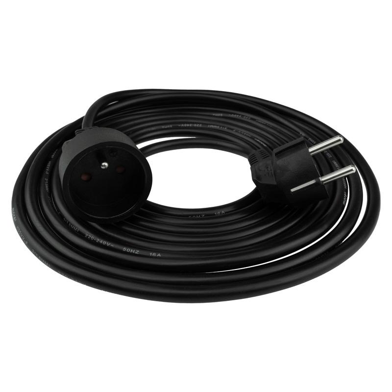 Przedłużacz 1 gniazdo 5m z/u 3x1.5mm2 czarny