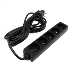 Przedłużacz 5 gniazd 5m z/u 3x1.5mm2 czarny
