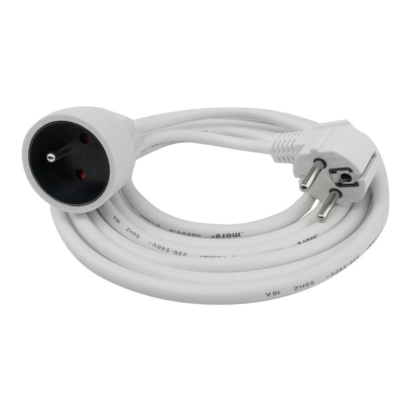 Przedłużacz 1 gniazdo 3m z/u 3x1.5mm2 biały