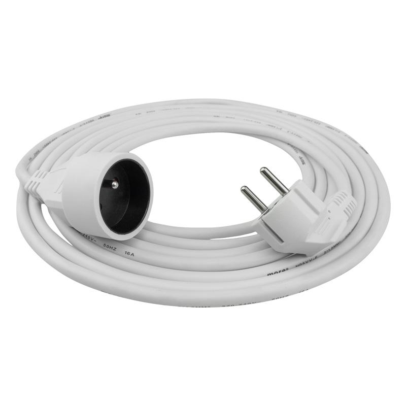 Przedłużacz 1 gniazdo 5m z/u 3x1.5mm2 biały