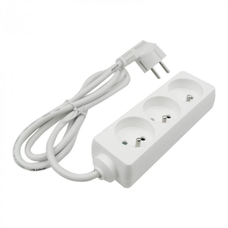 Przedłużacz 3 gniazda 1.5m z/u 3x1.0mm2 biały