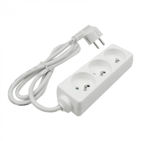 Przedłużacz 3 gniazda 1.5m z/u 3x1.0mm2 biały