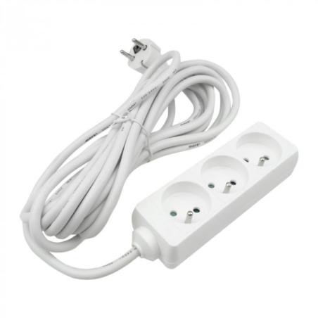 Przedłużacz 3 gniazda 5m z/u 3x1.5mm2 biały