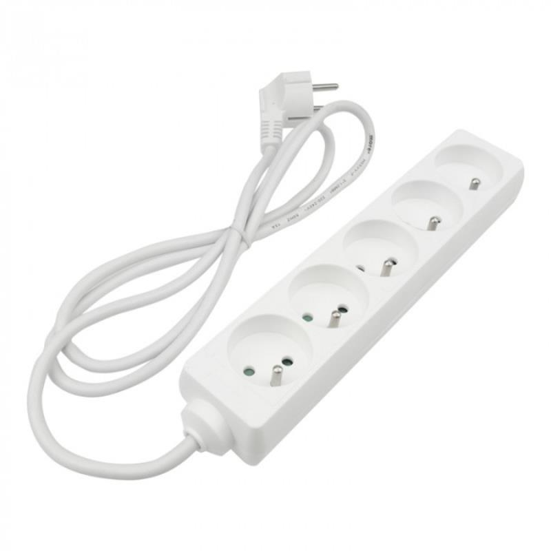 Przedłużacz 5 gniazd 1.5m z/u 3x1.0mm2 biały