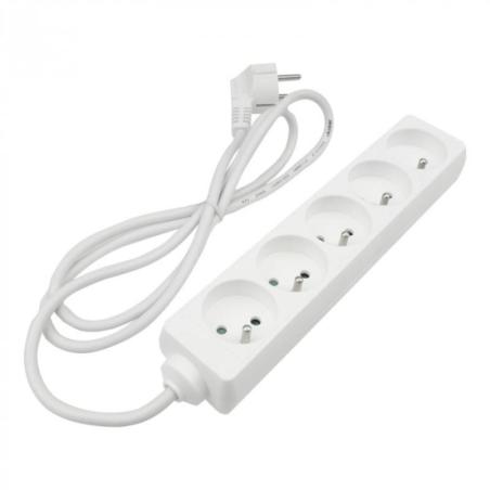 Przedłużacz 5 gniazd 1.5m z/u 3x1.0mm2 biały