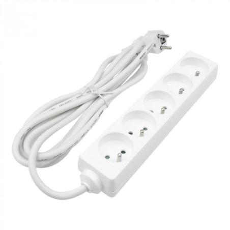 Przedłużacz 5 gniazd 3m z/u 3x1.5mm2 biały