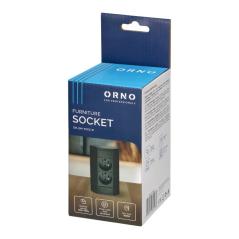 Gniazdo meblowe podszafkowe 2x230V - OR-GM-9005/B