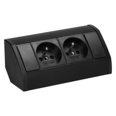 Gniazdo meblowe podszafkowe 2x230V - OR-GM-9005/B