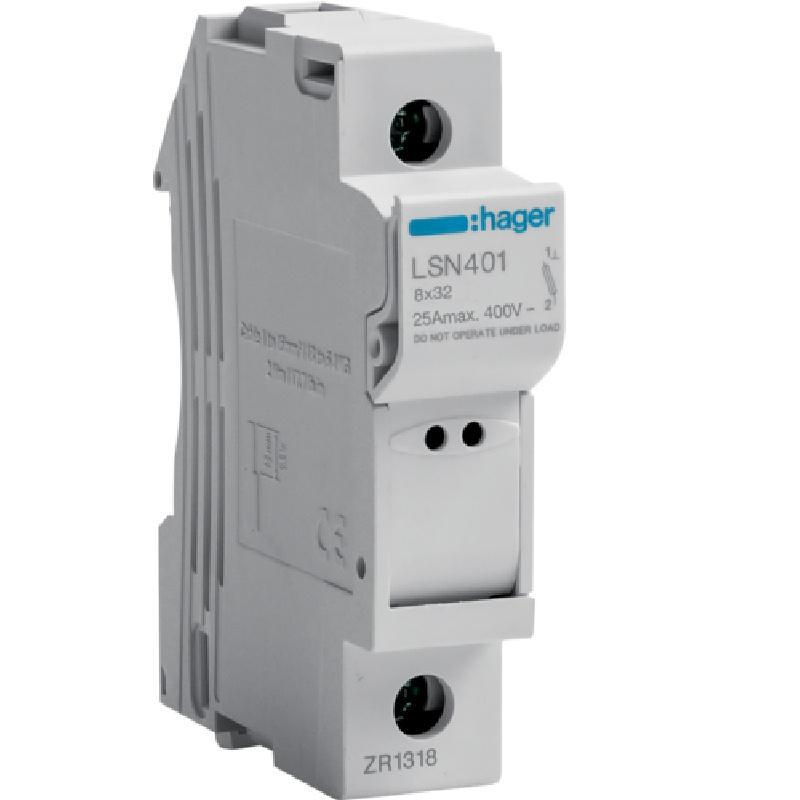 Modułowa podstawa bezpiecznikowa 1P 25A 500V LSN401 8.5x32