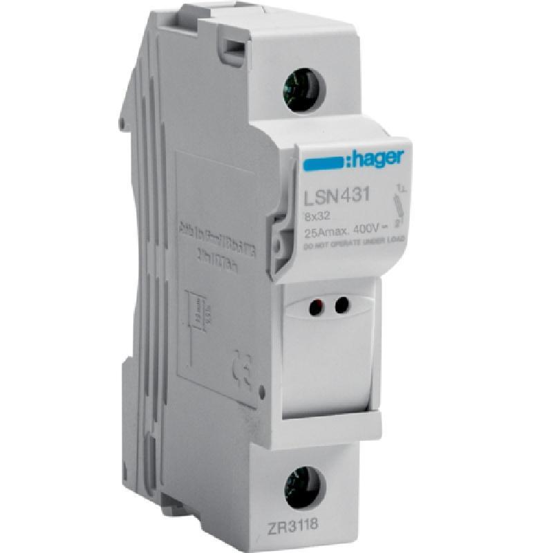 Modułowa podstawa bezpiecznikowa z lampką 1P 25A 500V LSN431 8.5x31.5