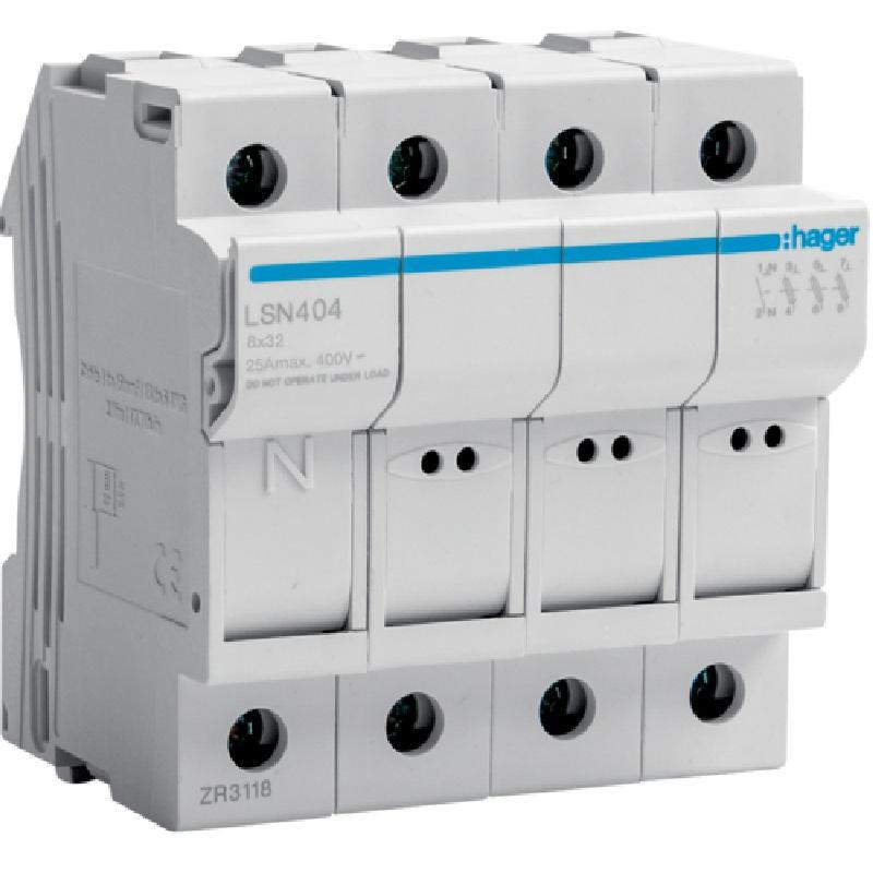 Modułowa podstawa bezpiecznikowa 3P+N 25A 500V LSN404 8.5x32