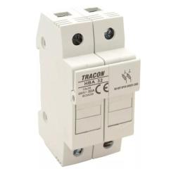 Modułowa podstawa bezpieczników cylindrycznych 32A 10x38 HBA-2P-32 Tracon Electric