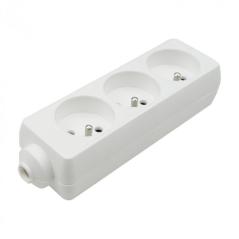 Listwa zasilająca 3 gniazda z/u biała