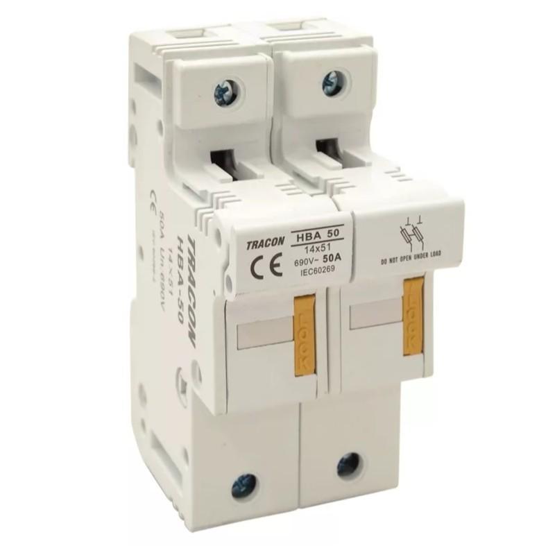 Modułowa podstawa bezpieczników cylindrycznych 50A 14x51 HBA-2P-50
