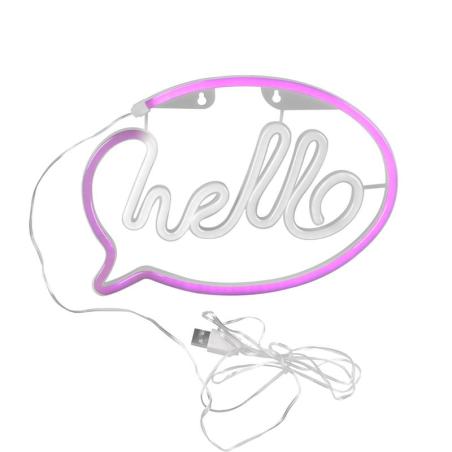 Lampka dekoracyjna - NEON HELLO USB A + zasilanie bateryjne 327147