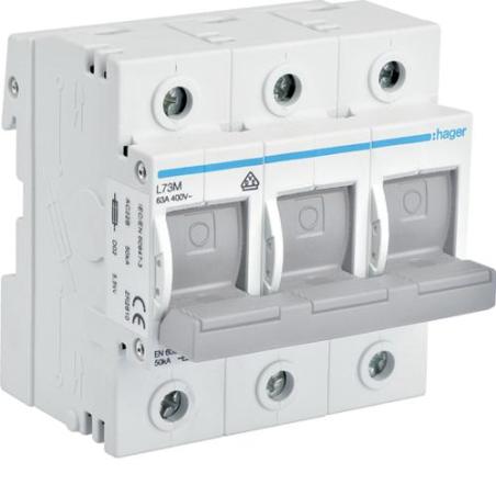 Rozłącznik bezpiecznikowy poziomy D02 3P 63A 400V L73M Hager Polo