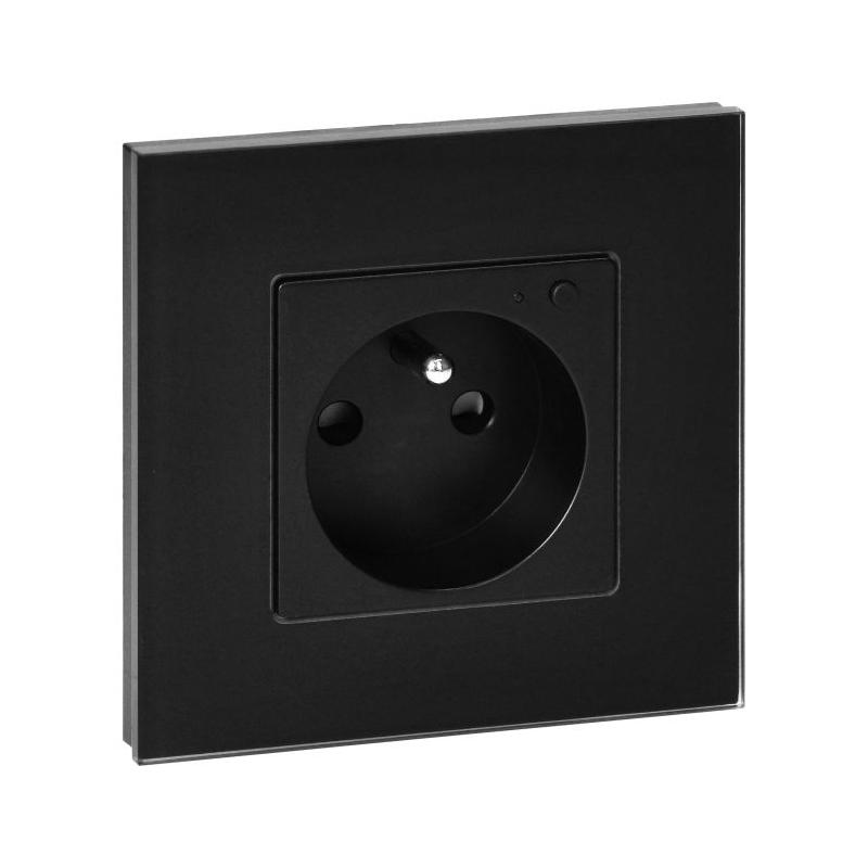 Gniazdo podtynkowe pojedyncze Tuya Smart Wi-Fi, czarne OR-SH-17205/B