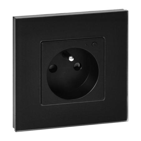 Gniazdo podtynkowe pojedyncze Tuya Smart Wi-Fi, czarne OR-SH-17205/B