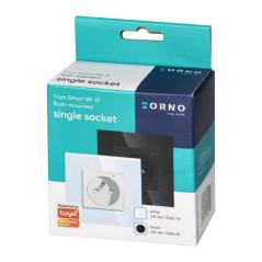 Gniazdo podtynkowe pojedyncze Tuya Smart Wi-Fi, czarne OR-SH-17205/B