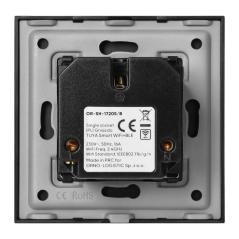 Gniazdo podtynkowe pojedyncze Tuya Smart Wi-Fi, czarne OR-SH-17205/B